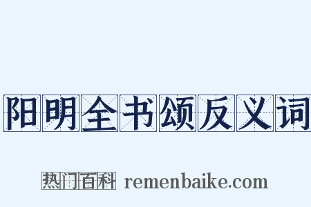 阳明全书颂反义词是什么意思的图片